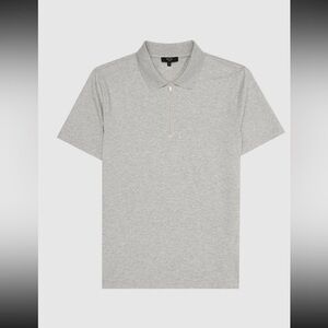 Reiss Belfry Mercerised Egyptian Cotton Polo in Soft Grey